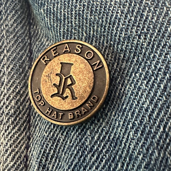 REASON Denim Jacket – Rocker / Moto Patchwork Style - Picture 15 of 15